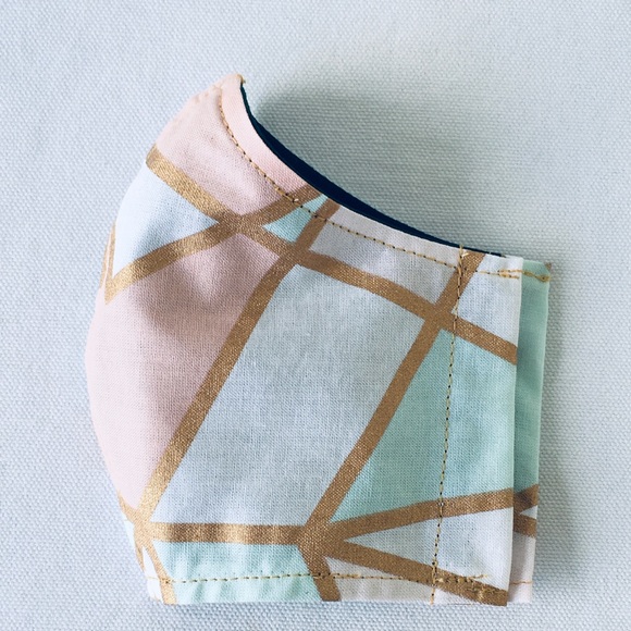 FACE MASK 3 FOR $28 OR $12 EACH GEOMETRIC GOLD - Picture 5 of 7
